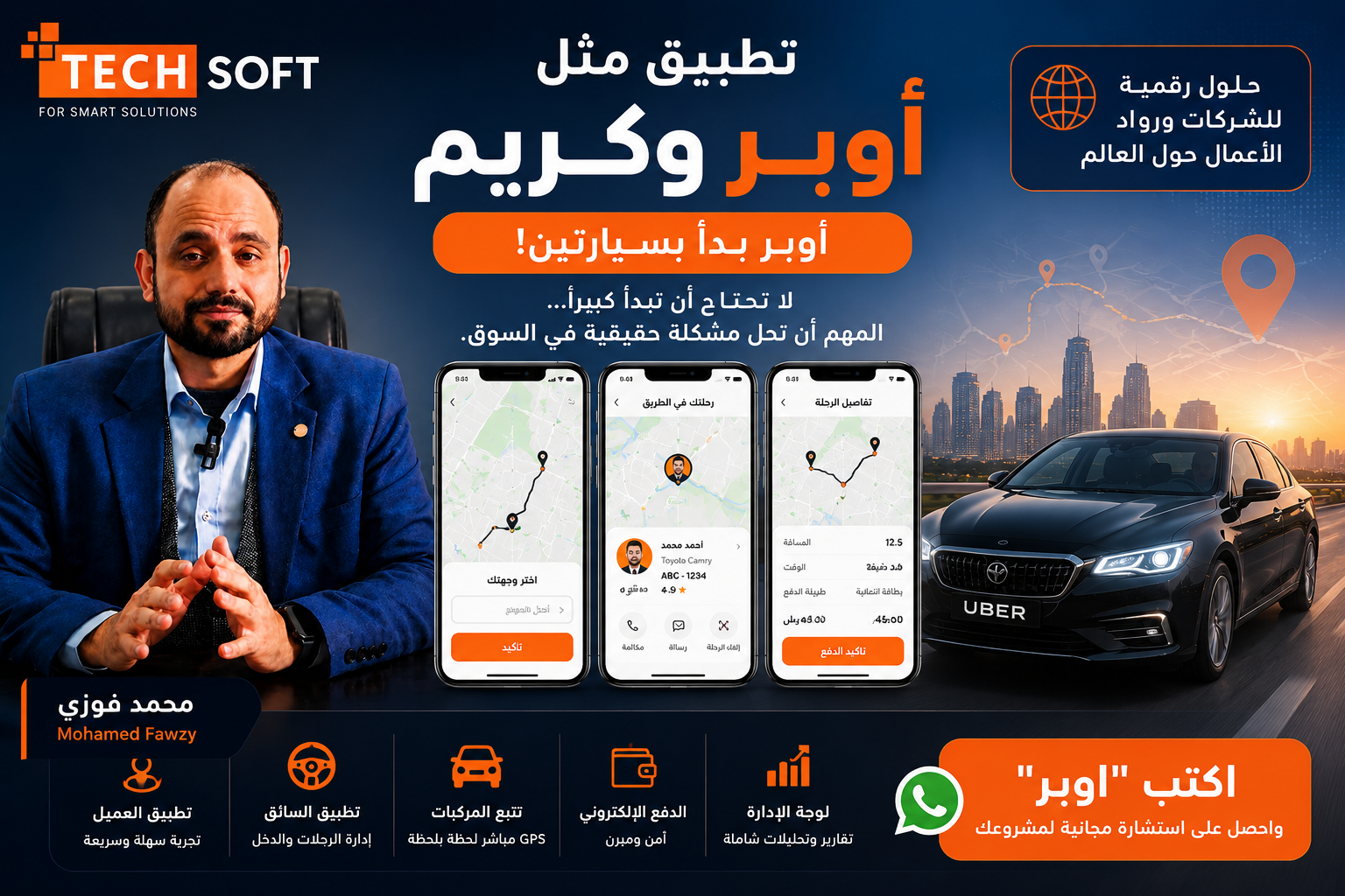 تكلفة تطبيق مثل أوبر وكريم